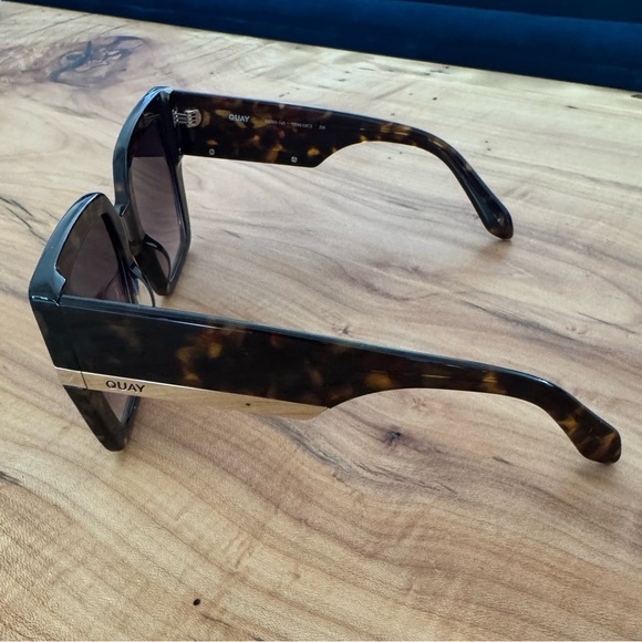 Quay Australia Tortoise Shell Sunglasses with Gold Accents - Picture 6 of 6